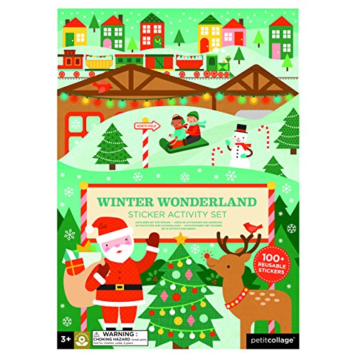 Petit Collage Sticker Activity Winter Wonderland with 100 Thick Reusable Paper Stickers