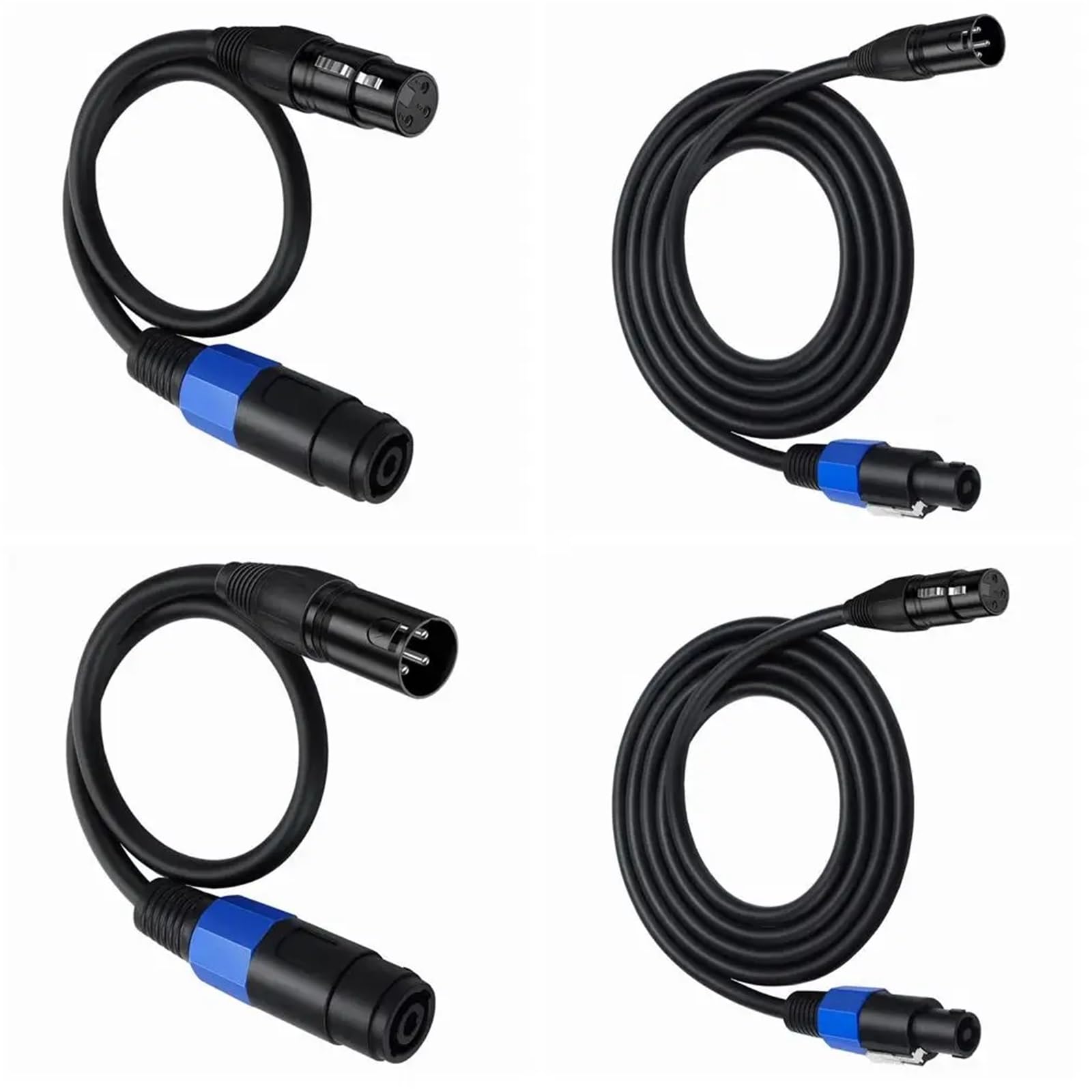 Speakon a XLR cavo a 3 pin Jack audio Speak SOUND maschio a XLR femmina maschio cavo di prolunga Pro DJ PA Gig Stage microfono microfono a 3 pin(RC-344C,1.8m)