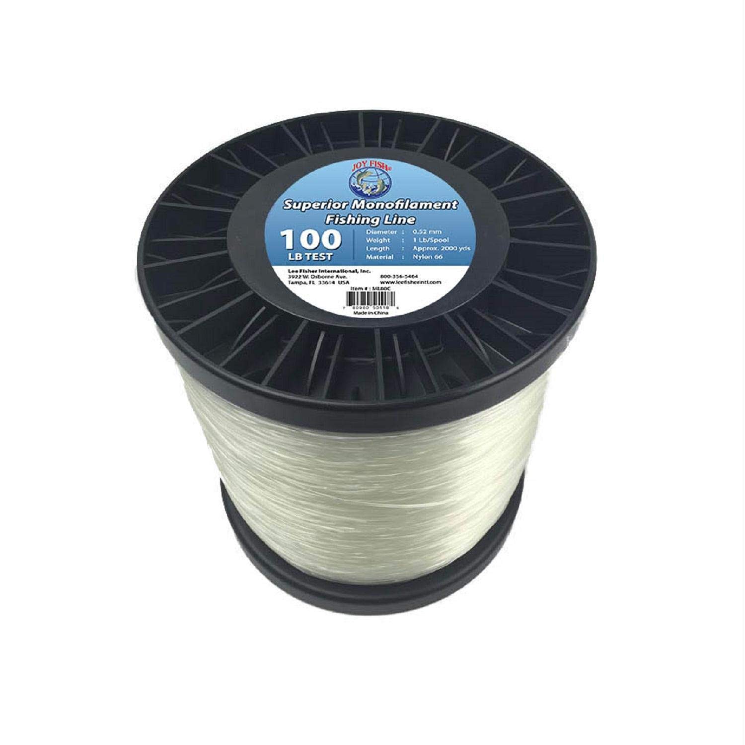 Lee Fisher sports Joy Fish Mono Fishing line 100 lb Test, 5 lb Spool, Clear : Sports & Outdoors