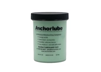 Anchorlube All-Purpose Metalworking Compound 8oz Jar - Water-Based Cutting Fluid for Drilling, Tapping, Sawing - Great on Stainless Steel | No Oil