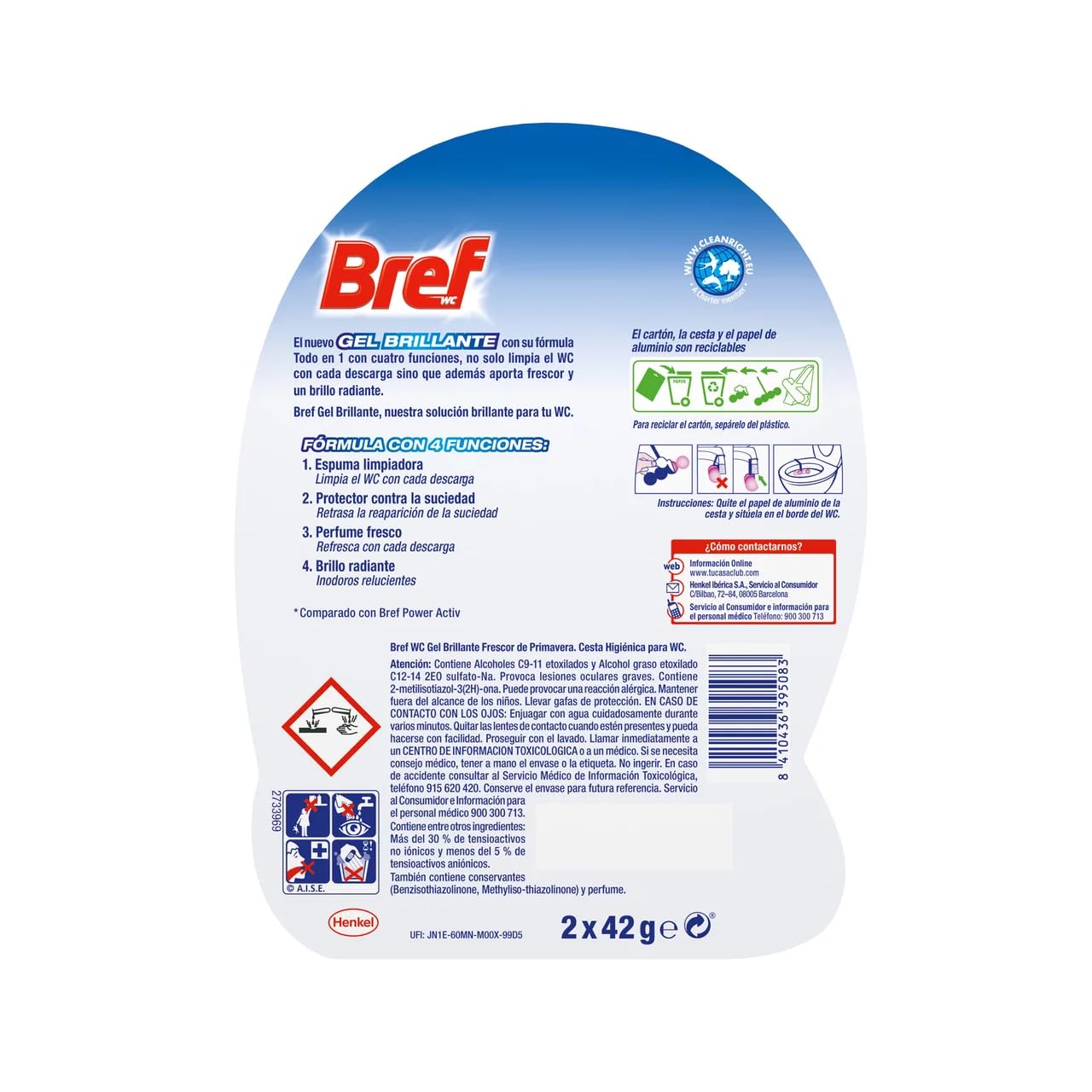 WC-Reiniger Tabs Frühlingsfrische Alles in 1 GEL BRILLANT 2 Stk. x 42 g 6er-Pack