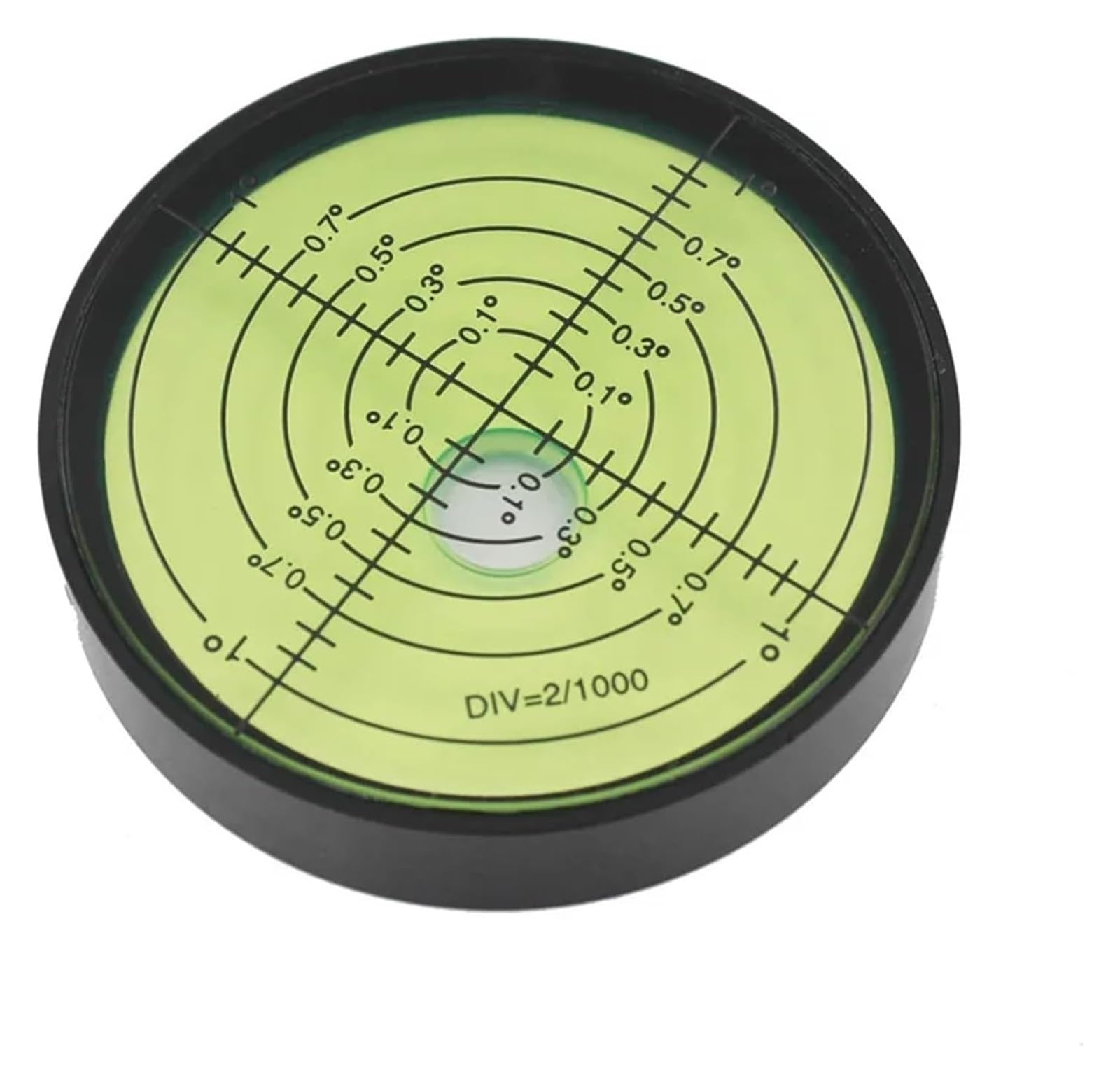 Nivel de burbuja, Burbuja circular de nivel burbuja metal alta precisión, 60 mm x 12, color verde