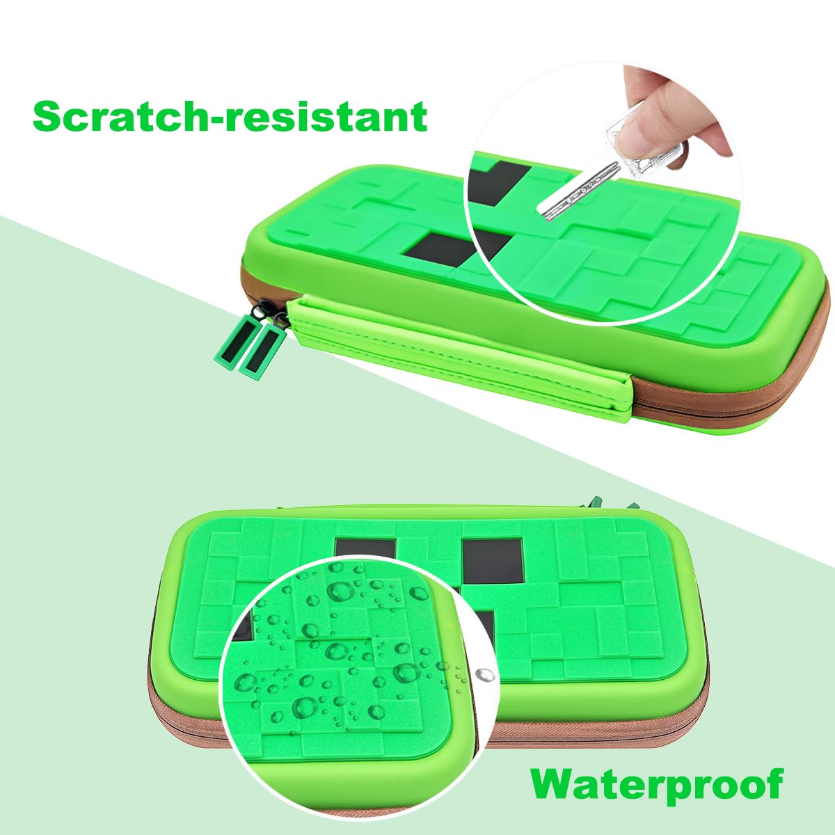 Transport Pochette pour Nintendo Switch 2 (2025), Film Protection écran, Capuchons Joystick, grande capacité étui de Protection pour Switch 2, Housse de Voyage Portable pour Nintendo Switch 2, Vert