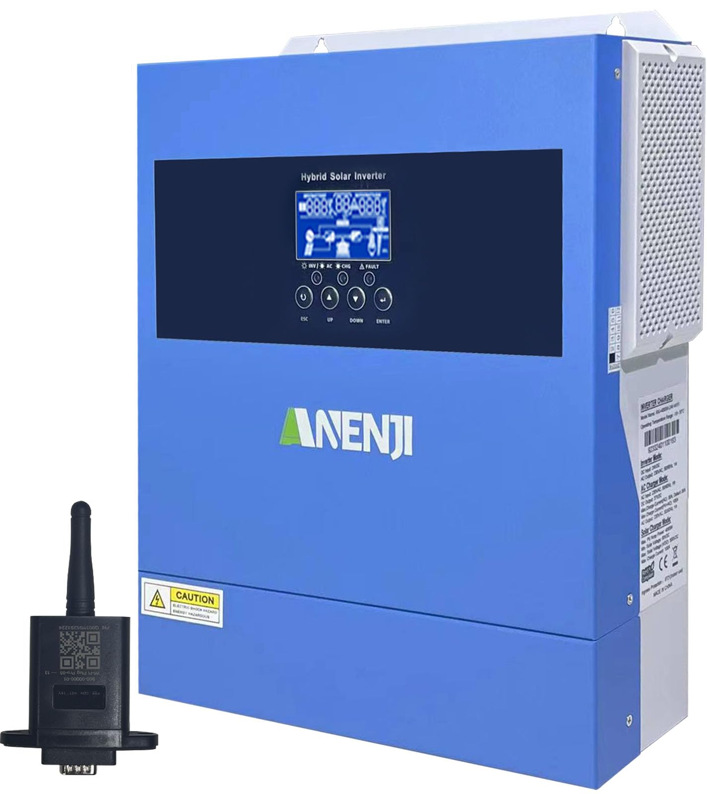 4200W Inverter Ibrido 24V Inverter Fotovoltaico a Onda Sinusoidale Pura, MPPT da 100A Tensione di Ingresso Fotovoltaica Massima di 500V, Adatto Per Batterie al litio da 24V, con Modulo WiFi
