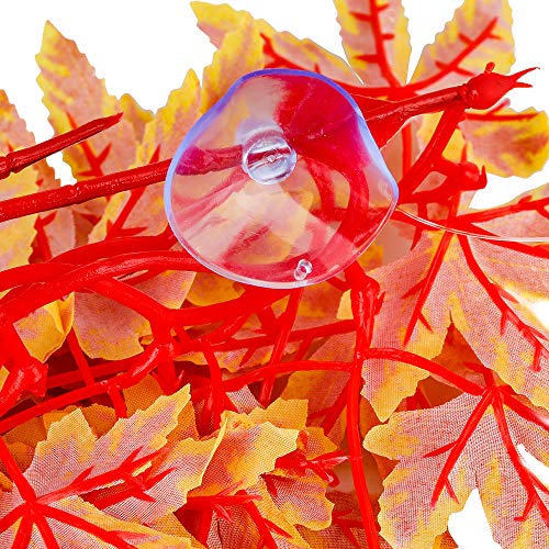 Reptile Leaves Artificial Flowers With Suction Cups, Reptiles Amphibian Habiet Realistic Leaves Decoration, Aquarium Décor Repta Vines for Fish & Aquatic Pets Vines For Climbing Thanks Giving day