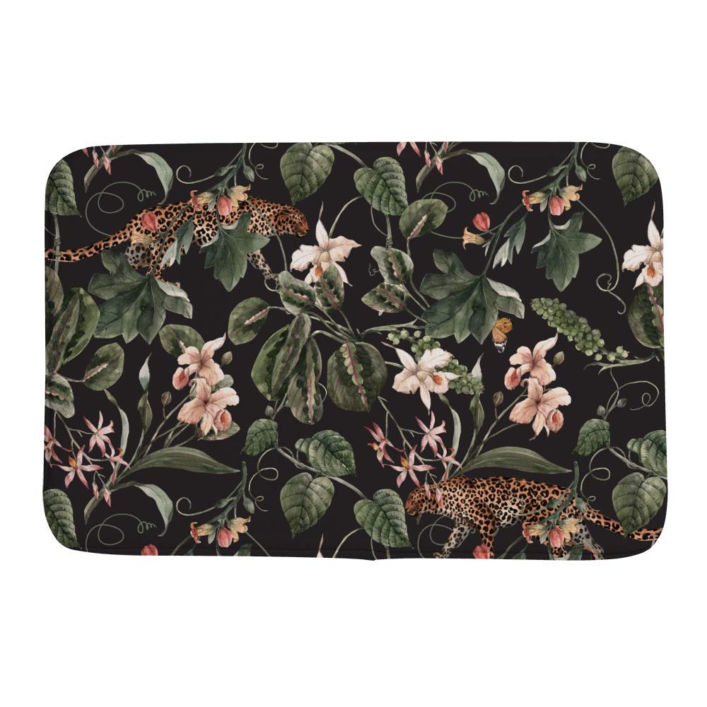 Tapis de douche antidérapant feuilles vertes pour sécuriser votre sortie de bain