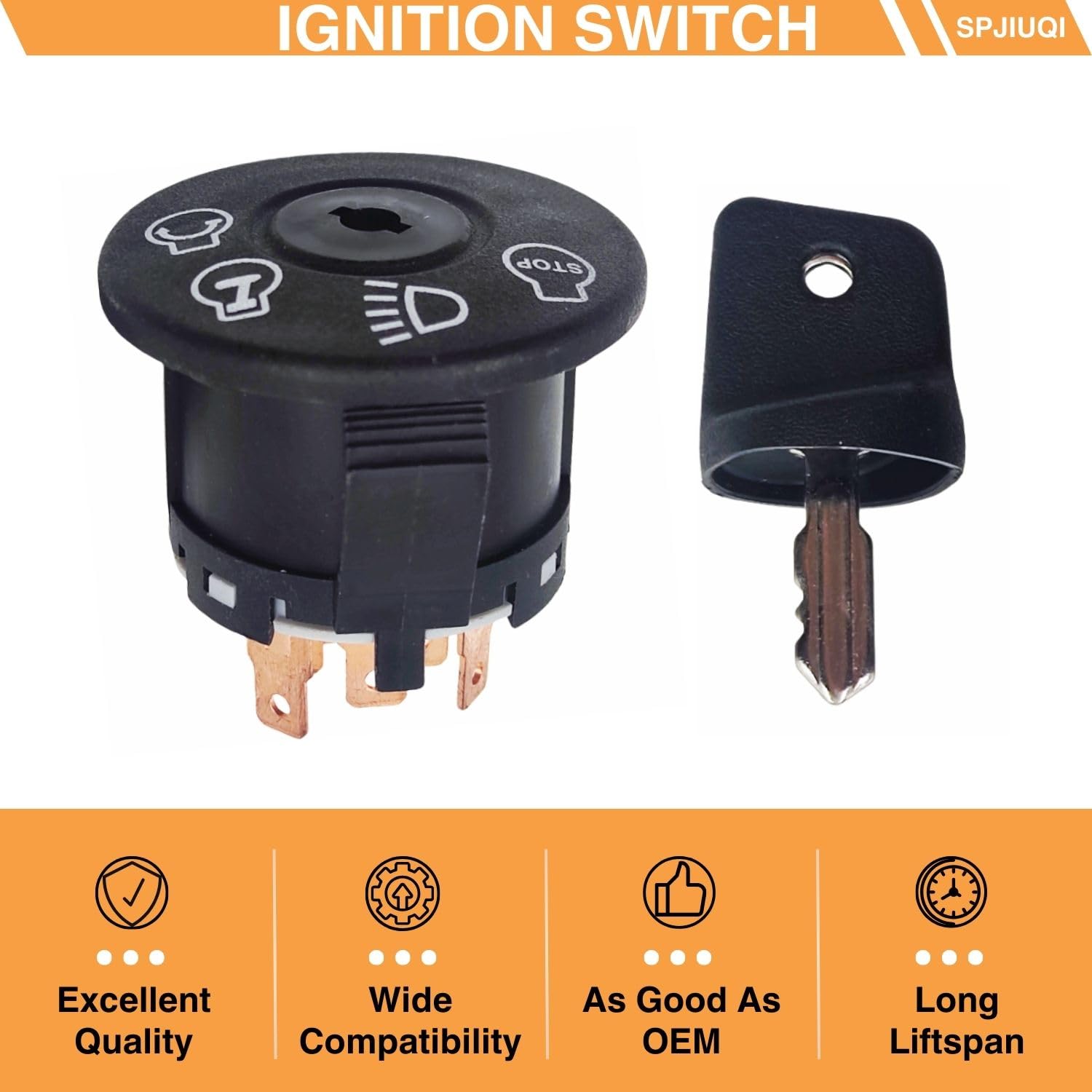 Amazon.com: SPJIUQI GY20074 175566 7-Pin Starter Ignition Key