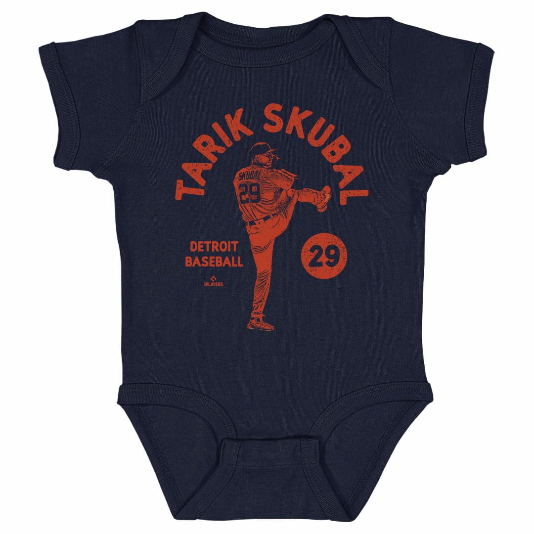 500 LEVEL Tarik Skubal One-Piece Infant Bodysuit - Tarik Skubal Detroit Stamp WHT (Navy, 6M)