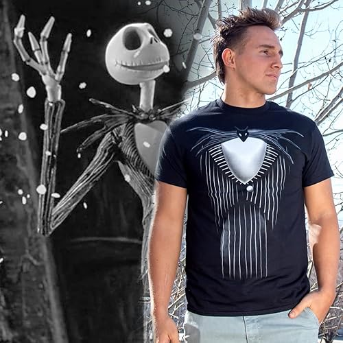 Miniatura 4 de Disney Nightmare Before Christmas Shaded Jack Skellington - Camiseta de esmoquin