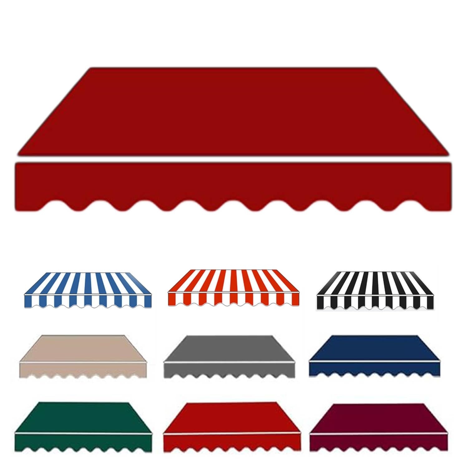 Pbwerigl Red Awning Retractable Canopy, Resistant Polyester Awning Canopy, Protection, 2Pc(,10X8.2ft/3X2.5m)