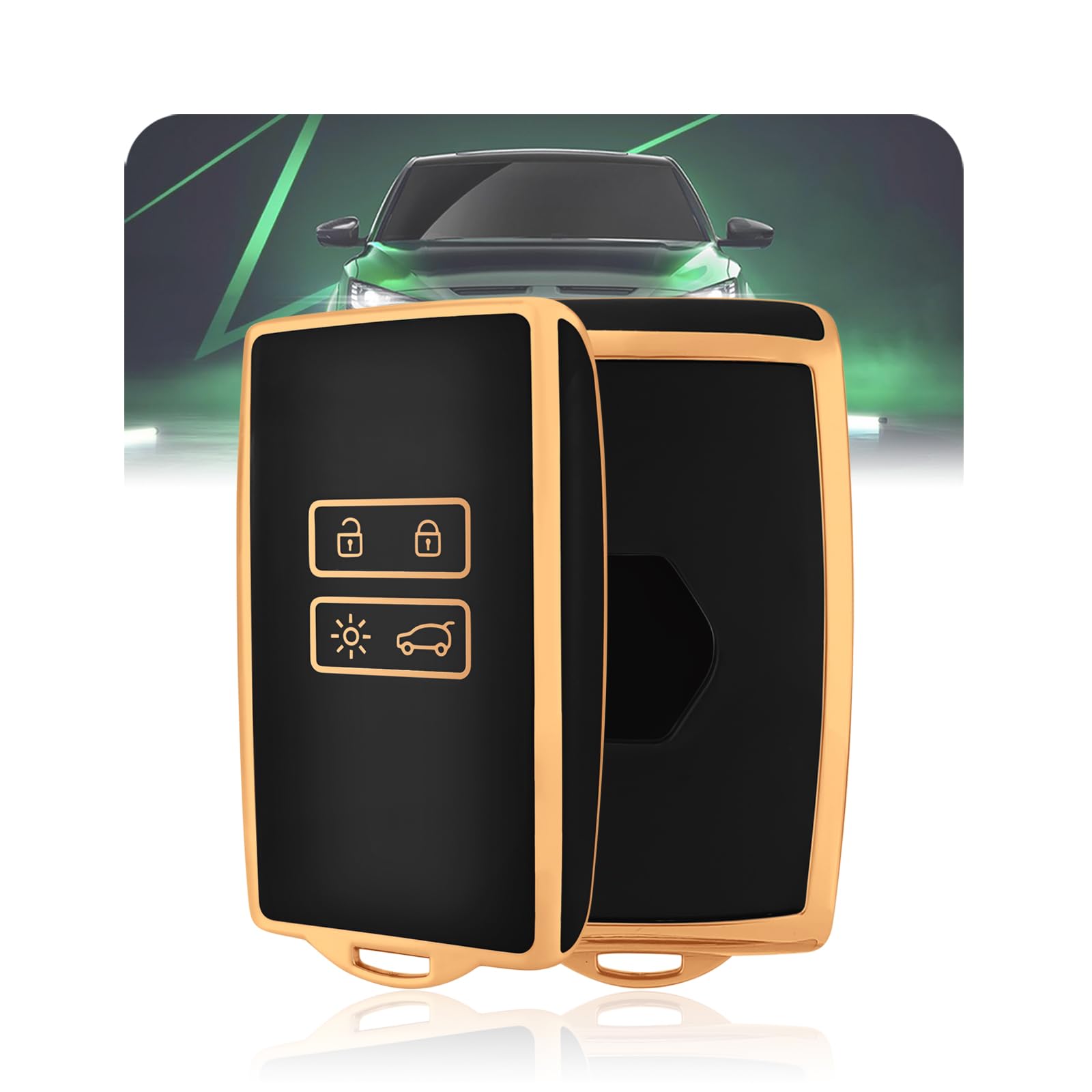 LELNOOS Autoschlüssel Hülle, Silikon Schlüsselhülle Schutz Schlüsselcover für Renault Captur 2 Clio 5 Megane 4 Scenic 4 Espace 5 6 Kadjar Austral Arkana Zoe Dacia Duster 3 Sandero Stepway Jogger