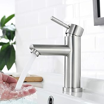 Faulkatze Waschtischarmatur Edelstahl Wasserhahn Bad Mischbatterie