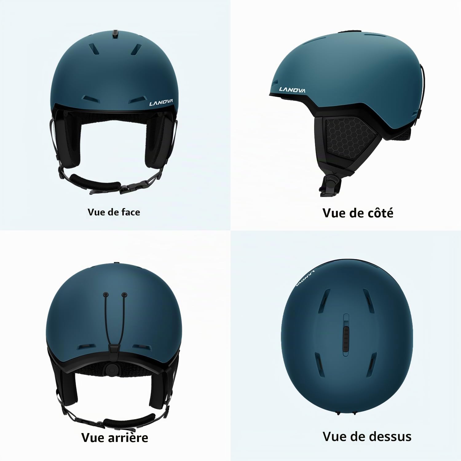 LANOVAGEAR Casque de Ski, Casque de Snowboard pour Hommes, Femmes, Jeunes, Casque Ski Ajustable pour Skating, Surf des neiges, Antichoc et Universel