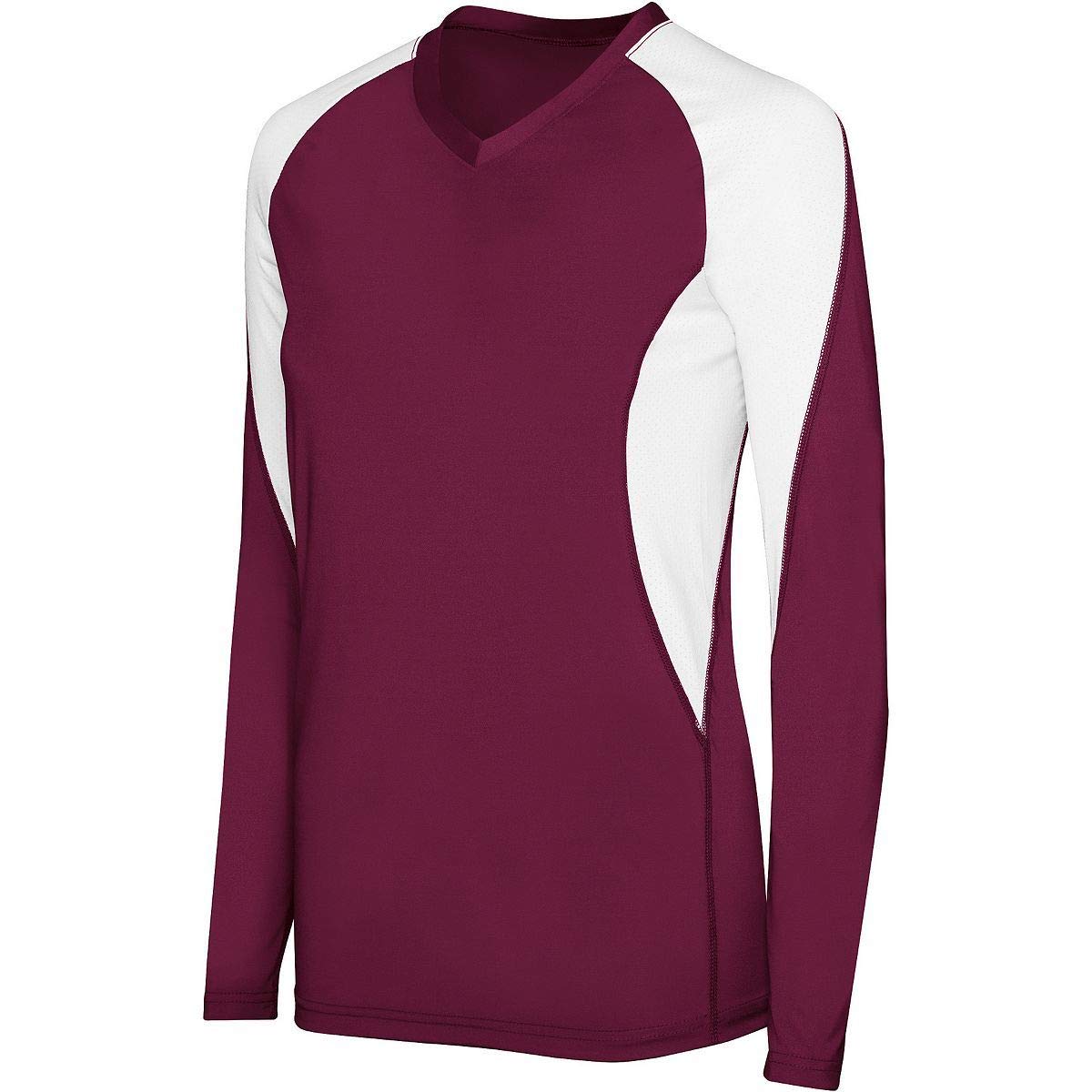 High Five Womens Long Sleeve Court Jersey XL Maroon/White