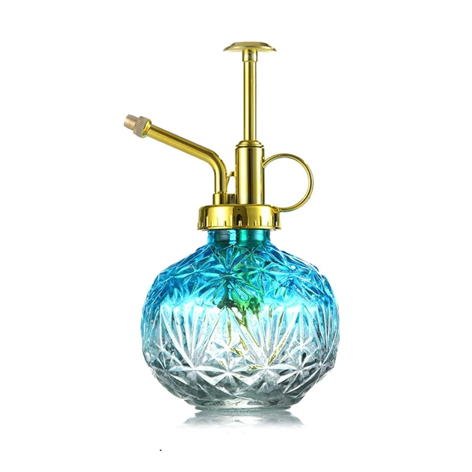 240ML Plant Sprinkler Kettle Embossed Glass Colored Watering Can Push-type High Atomization Nozzle Spray Bottle For Plant