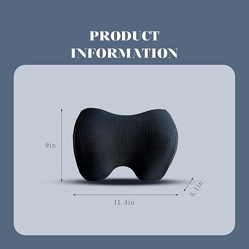 Miniatura 4 de SPRFUFLY Make Relaxing - Almohada para reposacabezas de automóvil + almohada de apoyo lumbar para automóvil, 100% espuma viscoelástica con funda
