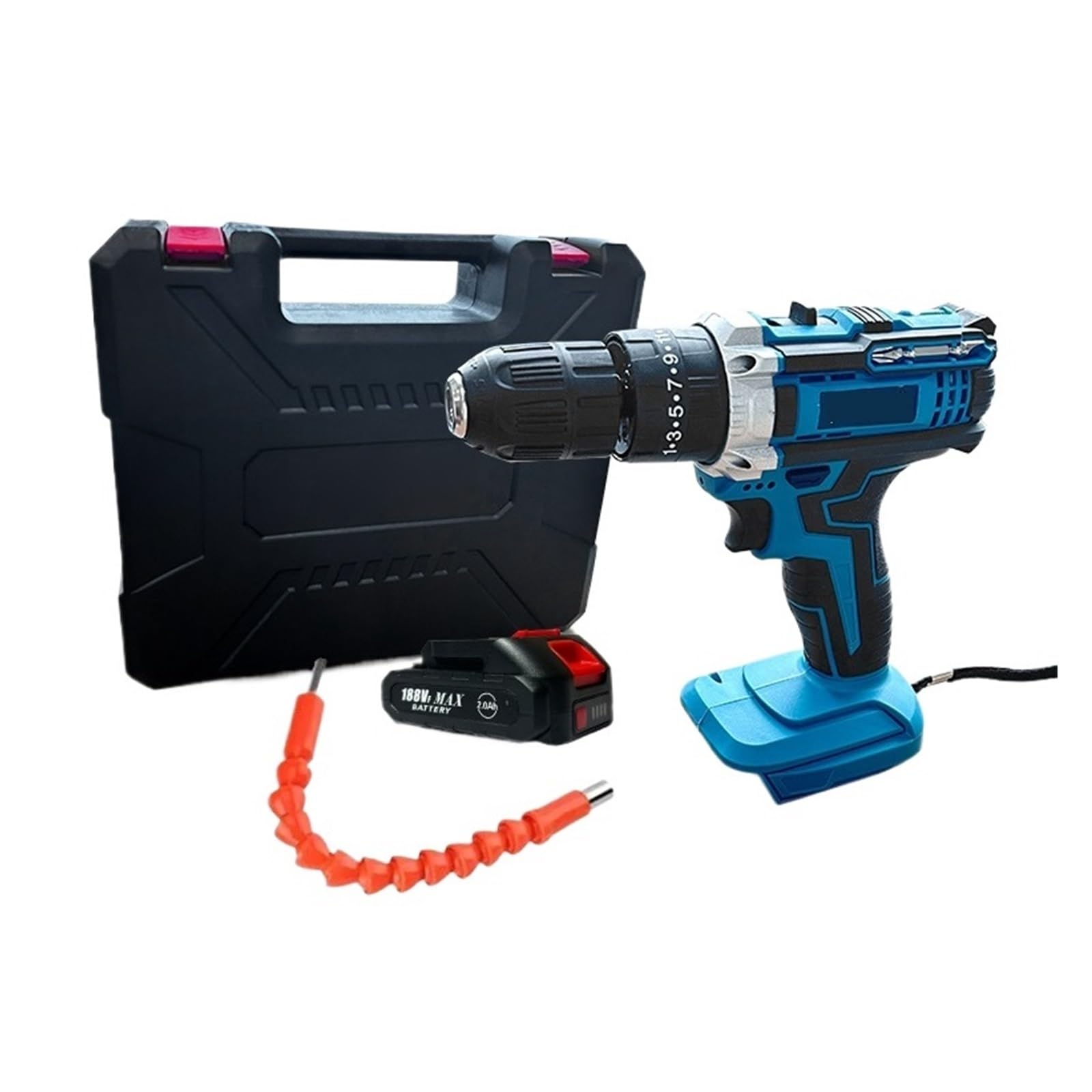 Wiertarka Udarowa 20+3 Torque 21V Wiertarka Akumulatorowa Elektryczny Udarowy Elektryczny Wkrętak Udarowy Bezprzewodowe Narzędzie Elektryczne Narzędzia Ręczne Akumulator Litowy(1 Battery-188VF-PB)
