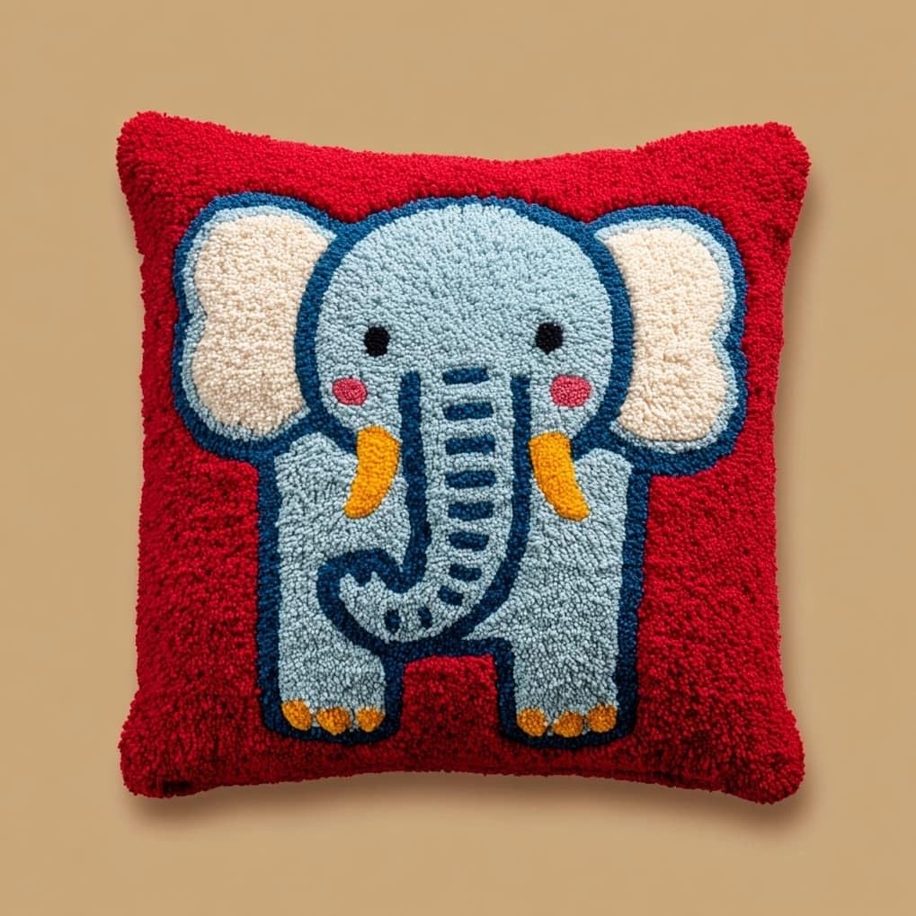 AxiangziK Latch Hook Cushion Kits for Adults,Cartoon Elephant