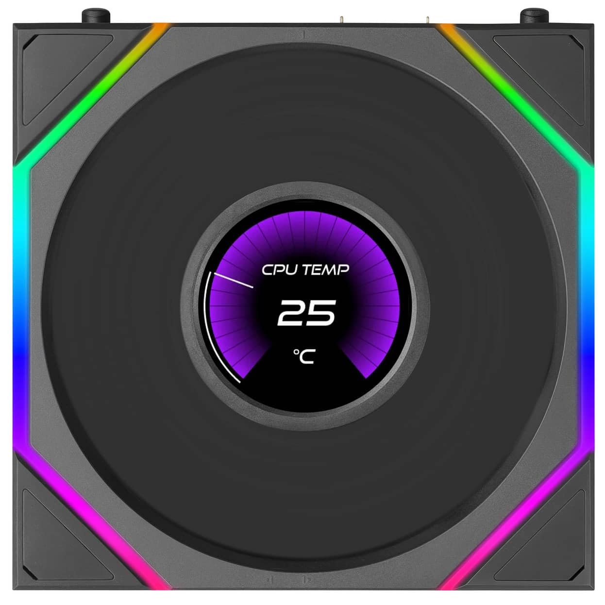 Lian Li UNI FAN TL LCD FLEX - Ventola senza fili con ARGB e display LCD, 120 mm, nero, confezione da 3 con controller