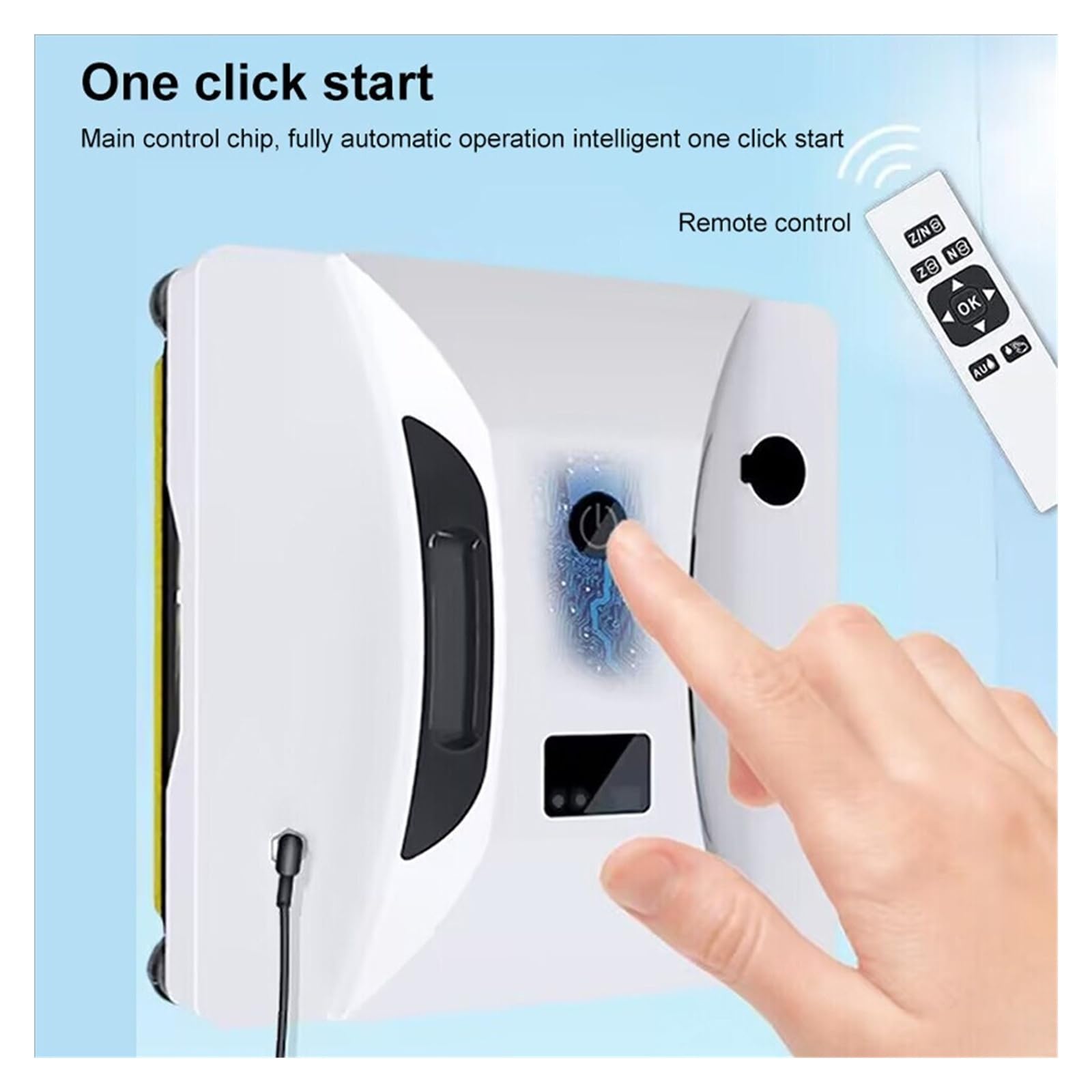 Robot Nettoyeur de vitres avec Jet d'eau Intelligent et télécommande pour vitres et carrelages de Grande Hauteur, Plusieurs Modes
