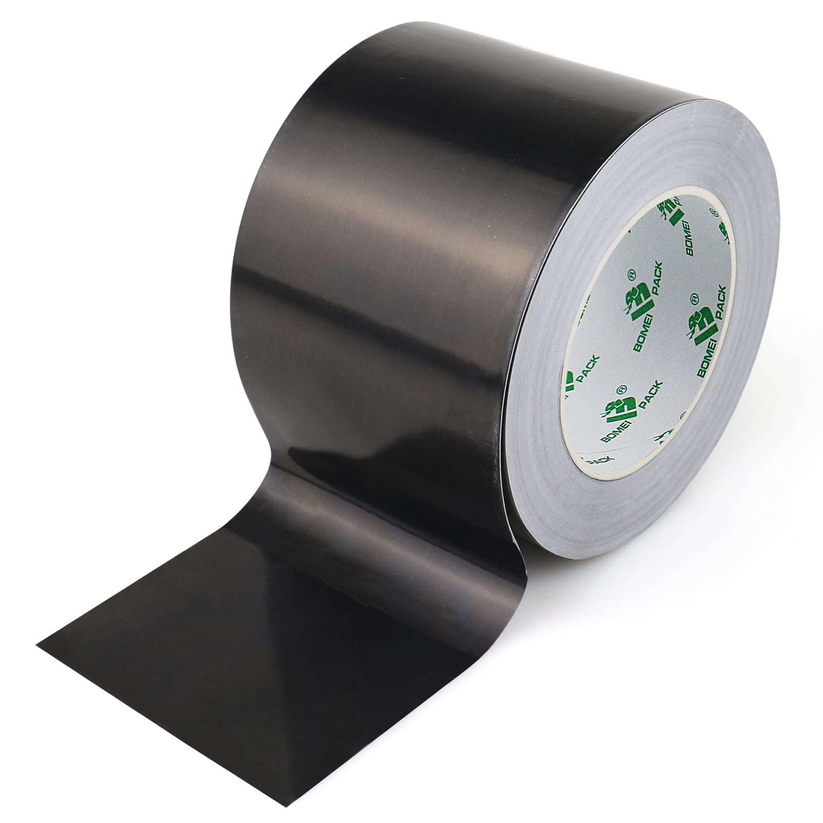 BOMEI PACK Large Ruban adhésif en aluminium 50 m ruban métallique très résistant, résistant à la chaleur, parfait pour l'étanchéité et le colmatage, réparation des métaux (Noir 100mm*50m)