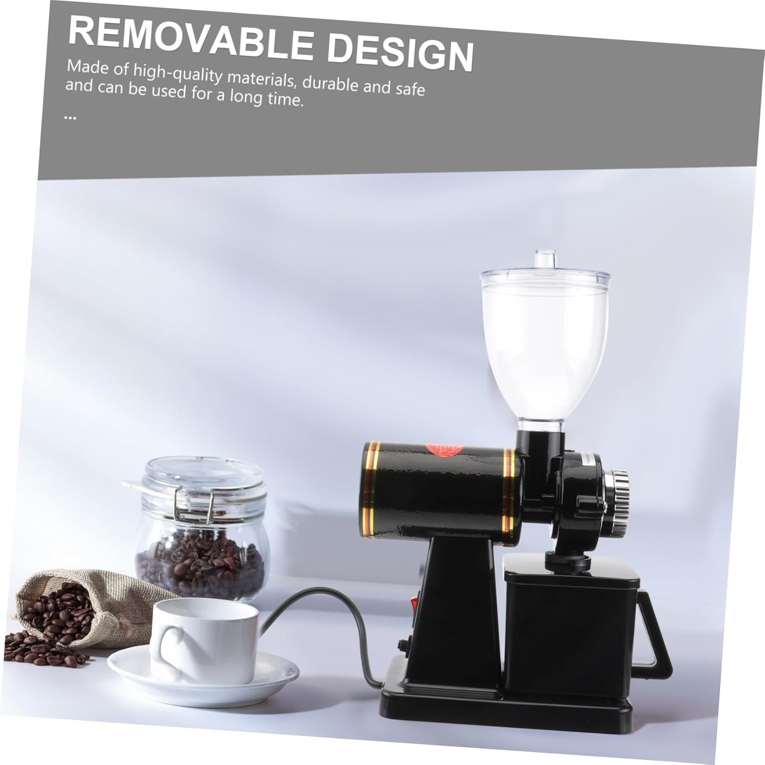 Ciieeo Electric Coffee Bean Grinder Adjustable Coarseness Stainless Steel Blade 200g Capacity for Home and Kitchen Use