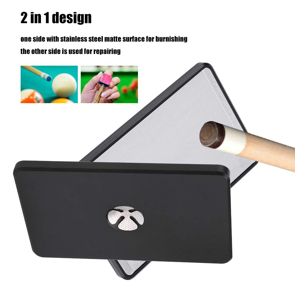 Pwshymi 2 in 1 Portable Metal Shaper Burnisher Repair Tool for Tip, Medium Cue Tips Pool Cue Scuffer Shaper Small Size Great Accessory for Billiard Pool Stick Care