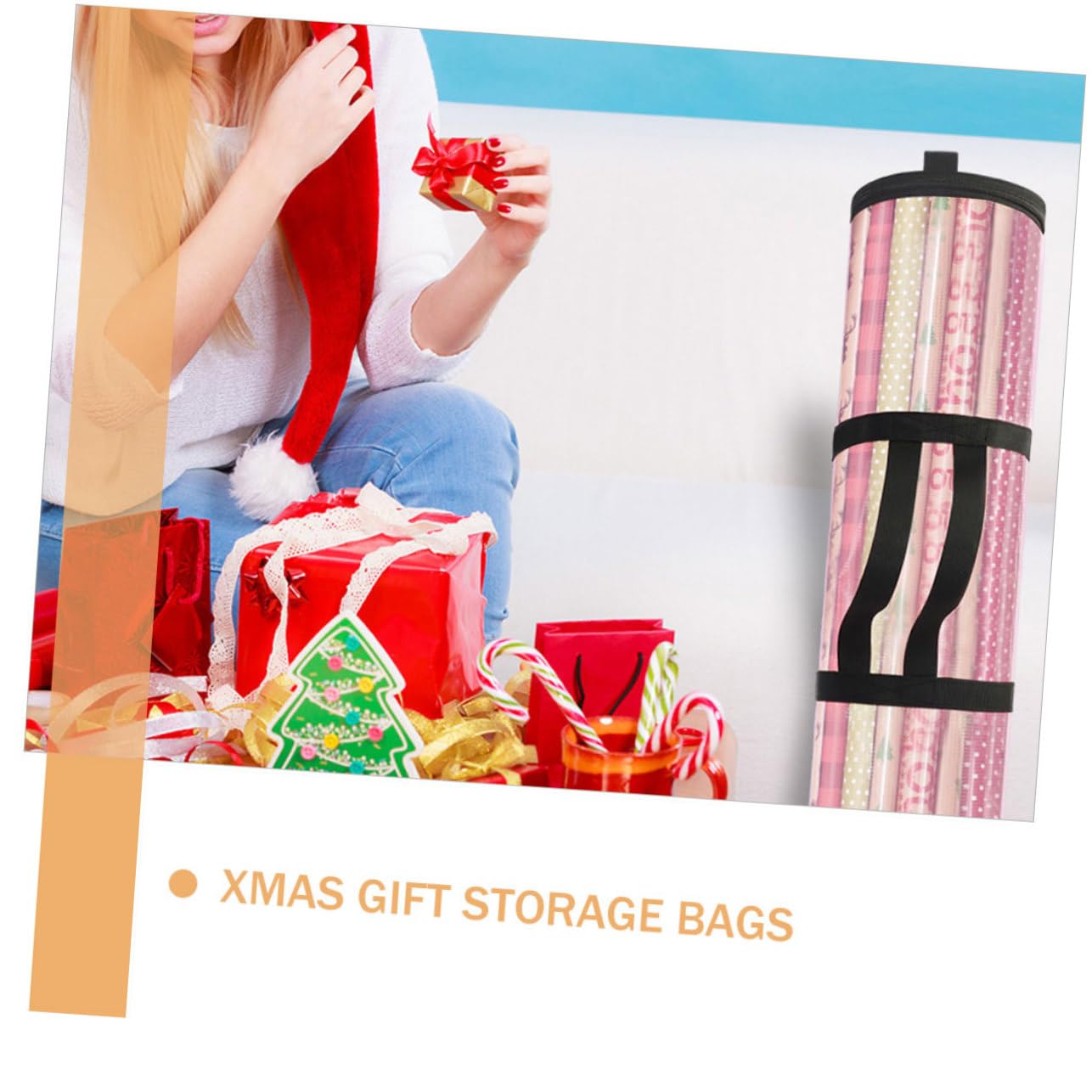 FRCOLOR 4Pcs Weihnachts-Aufbewahrungstasche bags weihnachtliche geschenktüten Weihnachtsaufbewahrung Reißverschlüsse Geschenkverpackungsbeutel Verpackungshalter Plastik