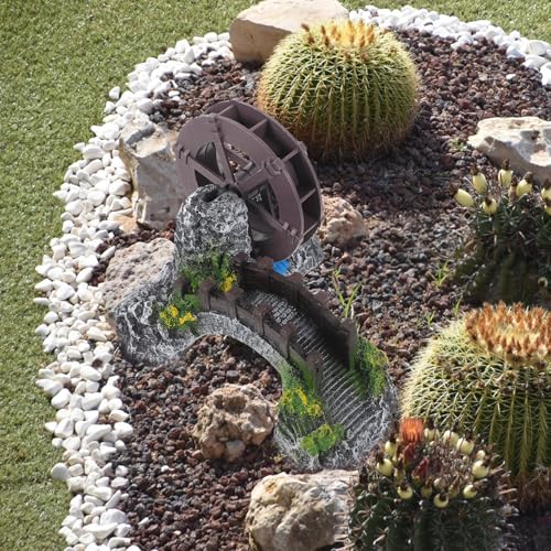 Pompe à air pour moulin à eau miniature et décor de pont vintage - 7