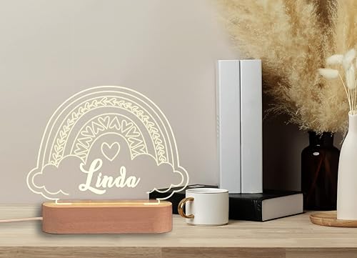 Miniatura 3 de Regalos personalizados para el día de San Valentín para niños, luz nocturna para bebé, bonita luz nocturna arcoíris, luz nocturna personalizada, luz