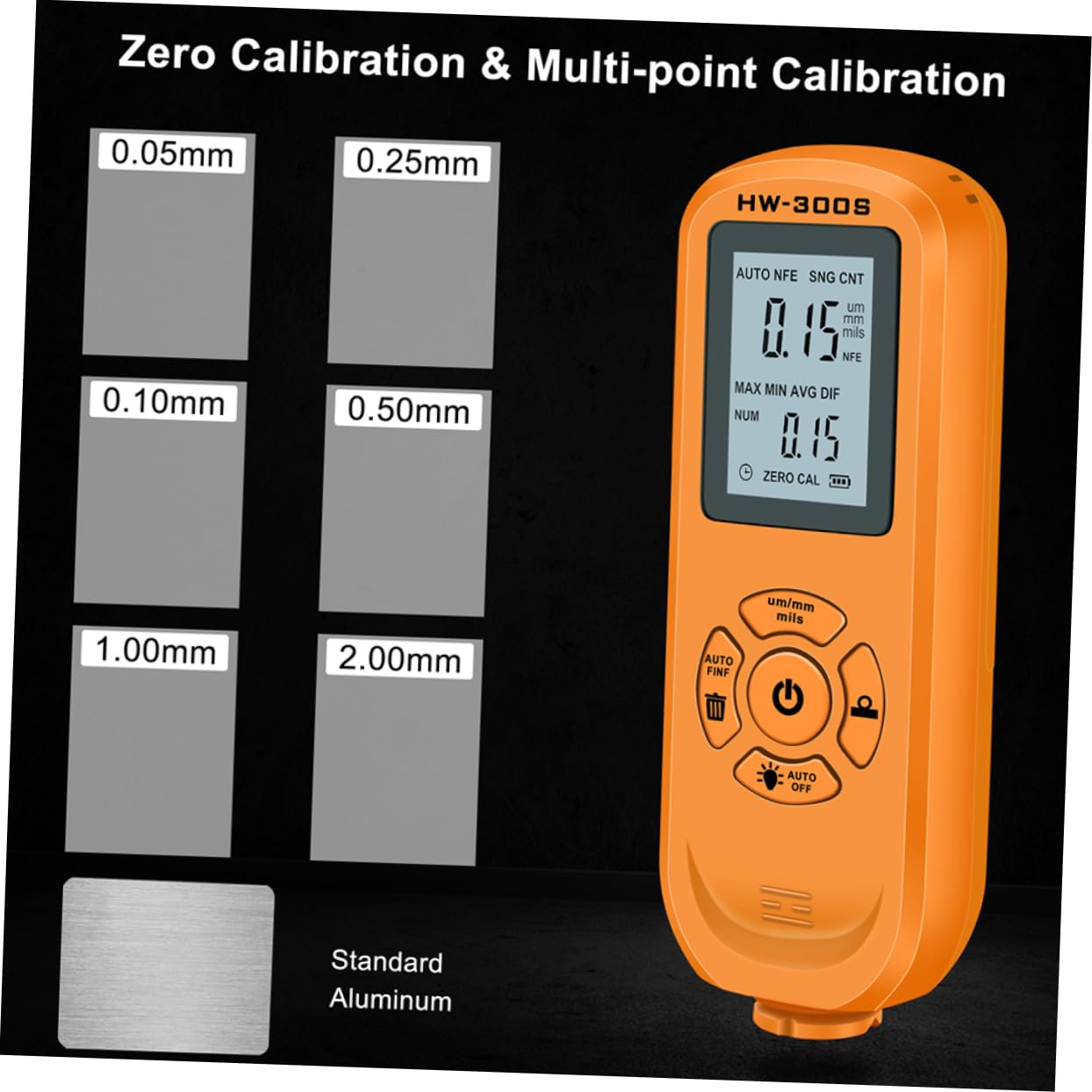 OUNONA 1 Set Thickness Gauge Car Painting Depth Gauge Auto Coating Gauge Car Thickness Tester Car Coating Tester Car Coating Gauge Coated Thickness Tester Car Coated Gauge Orange Abs