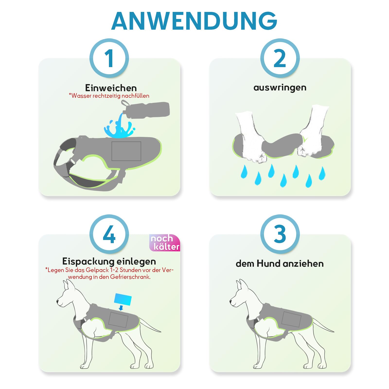 Kühlweste Hund mit 2 Gel-Eisbeutel Hundekühlwesten Reflektierende und Atmungsaktive Kühlmantel Kühljacke für Große Mittlere Hunde kühlhalsband Sonnenschutz kühlung Sommer Grau L
