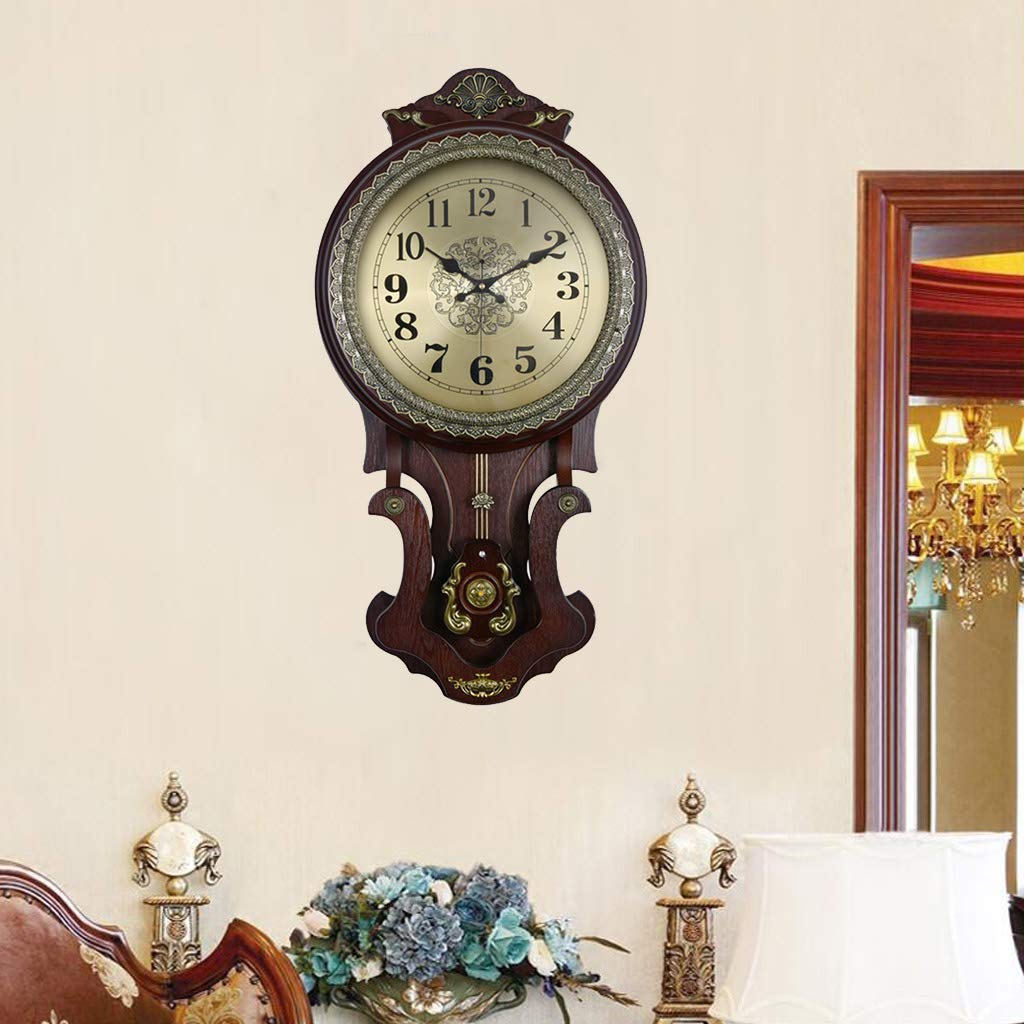 Amazon.co.jp: Vintage Pendulum Clock / Creative Wooden Wall