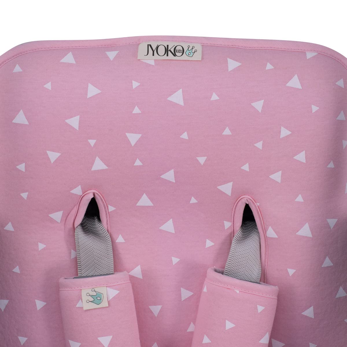 JYOKO KIDS Cuscino Passeggino Universale + Protezione per Cintura di Sicurezza, Materassino Universale per Carrozina Realizzato in Tessuto di Cotone + Schiuma e Tecnico Traspirante (Pink Sparkles)