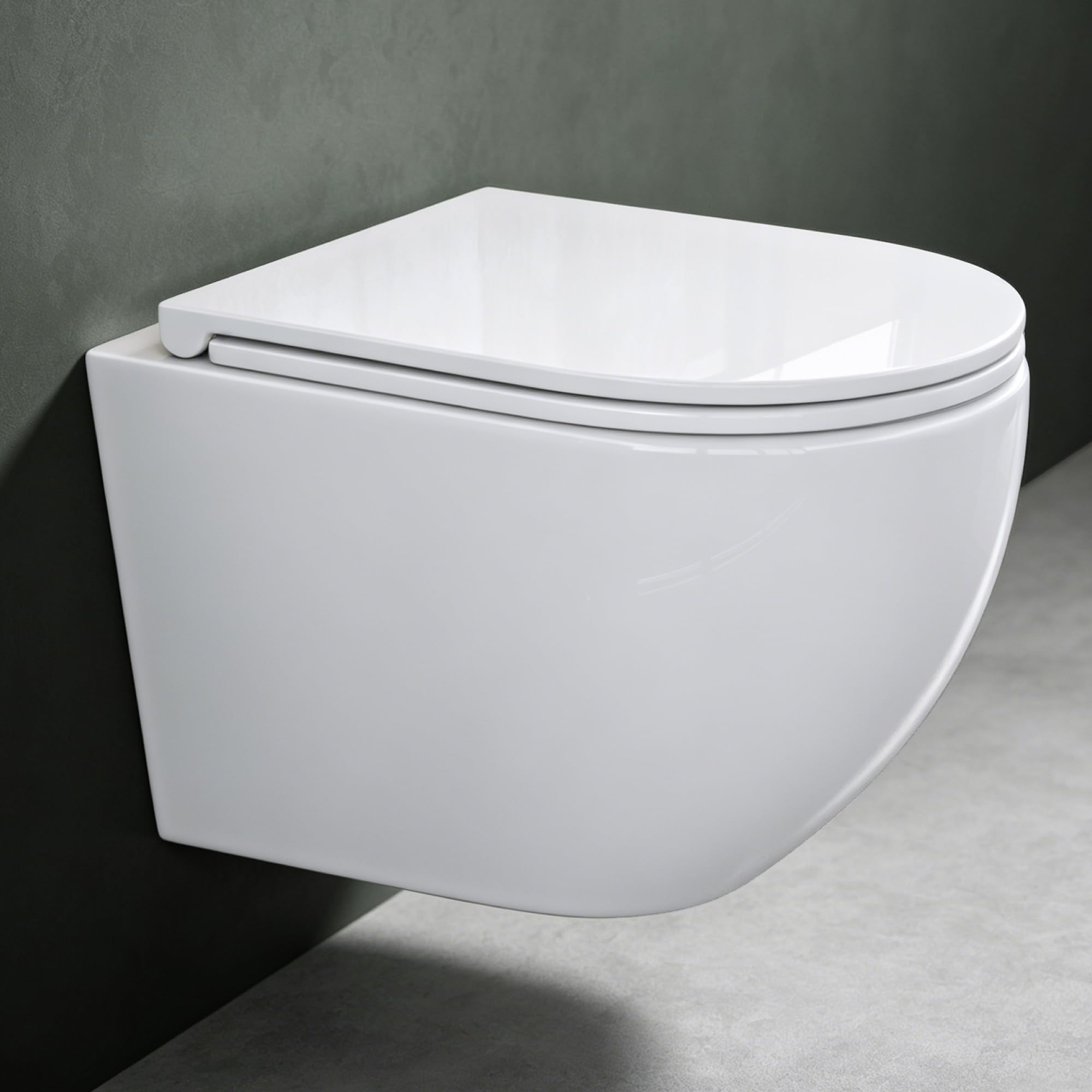 Mai & Mai Wand WC Spülrandlos Hänge WC mit Doppel-Wirbelsystem 36x50x36cm