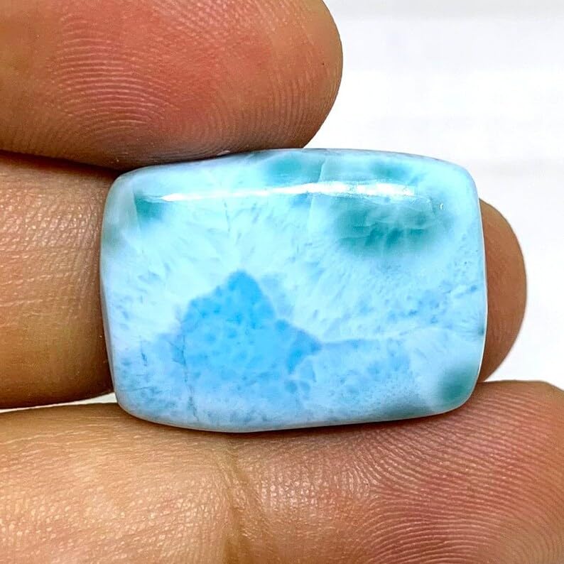 Larimar rectangulaire véritable pour remplacer une pierre de bague perdue - 4