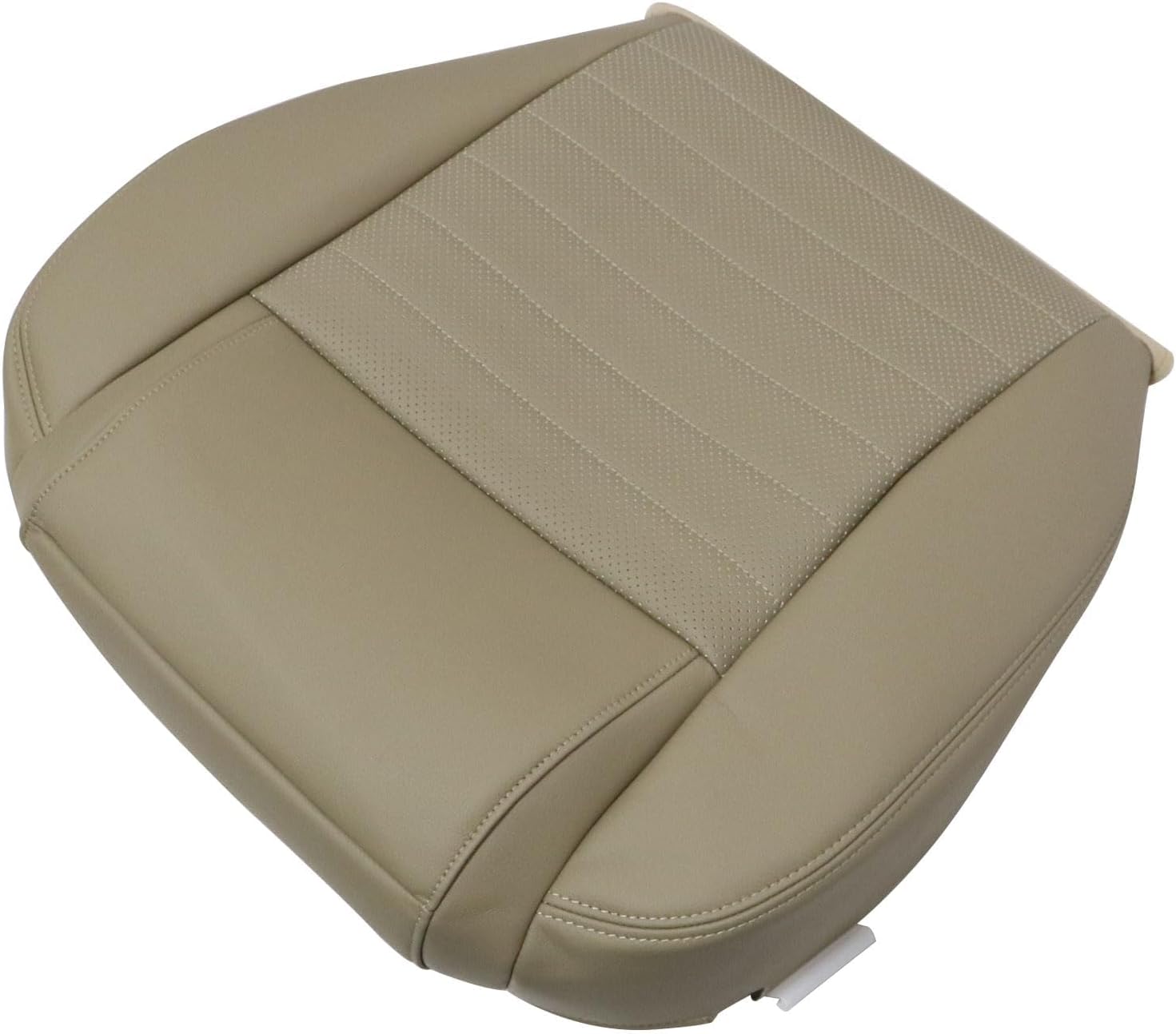 Priprilod Perforated Driver Side Bottom Replacement Seat Cover Tan?#JH or KH? Fit for Ford Mustang GT V8Mustang GT-H, CS6, CS8, GT500, GT500KR 2005 2006 2007 2008 2009