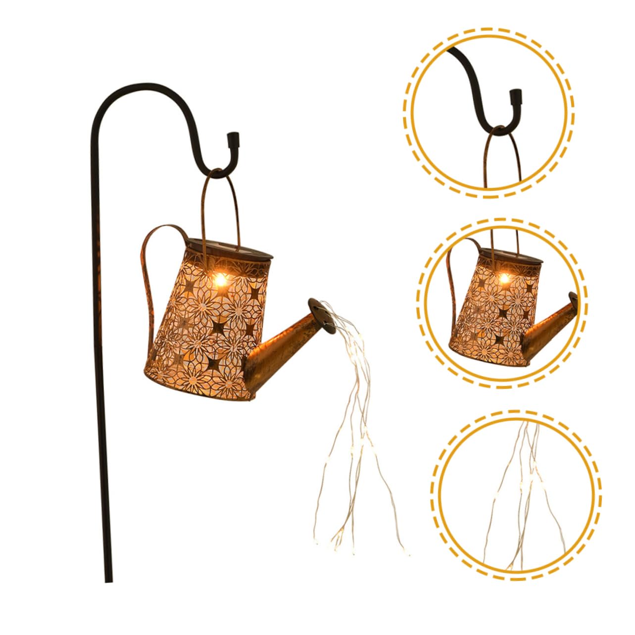Gatuida Lampe Solaire Arrosoir Lumineux Éclairage Extérieur Décoratif Pour Jardin