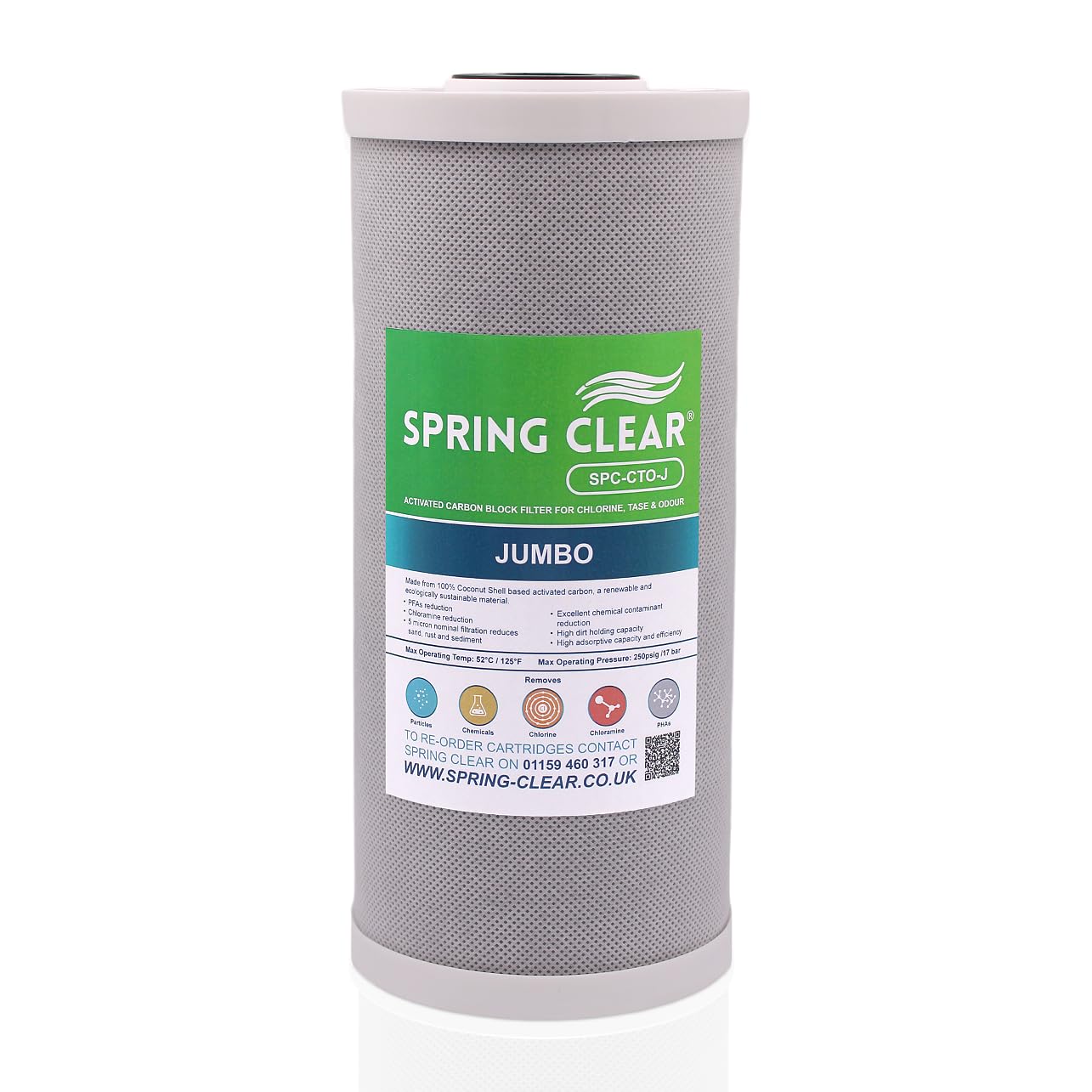 Spring Clear Pure Pond - Sistema di filtraggio dell'acqua ad alta capacità per laghetti, riduce cloro, sostanze chimiche e PHA, porte standard da 2,5 cm, include chiave, staffa e raccordi per tubi