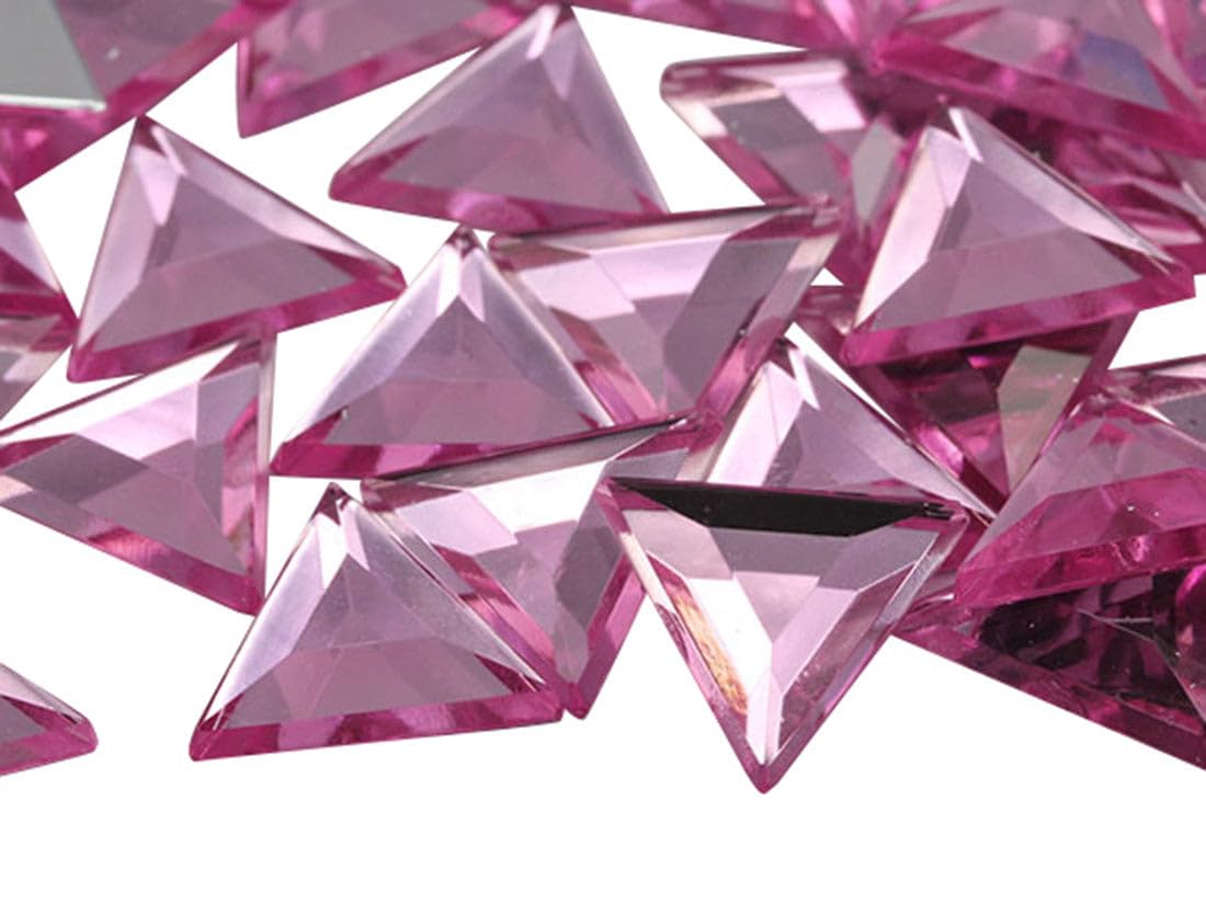 Allstarco Pink Lite Pink A03 5Mm Flat Back Triangle Tiny Acrylic Rhinestones Plastic Gems Costume Jewels Embelishments For Diy And Crafts - 150 Pieces