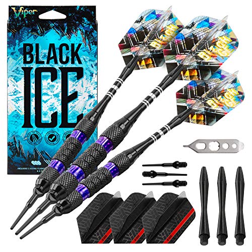 Viper Black Ice Soft Tip Darts with Purple Rings 18 Grams