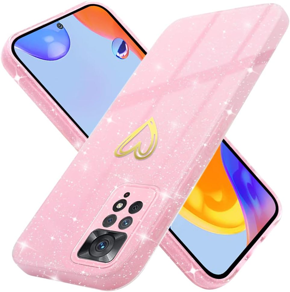 Yichxu Handyhülle für Xiaomi Redmi Note 11 Pro Hülle Glitzer Herz Love ...