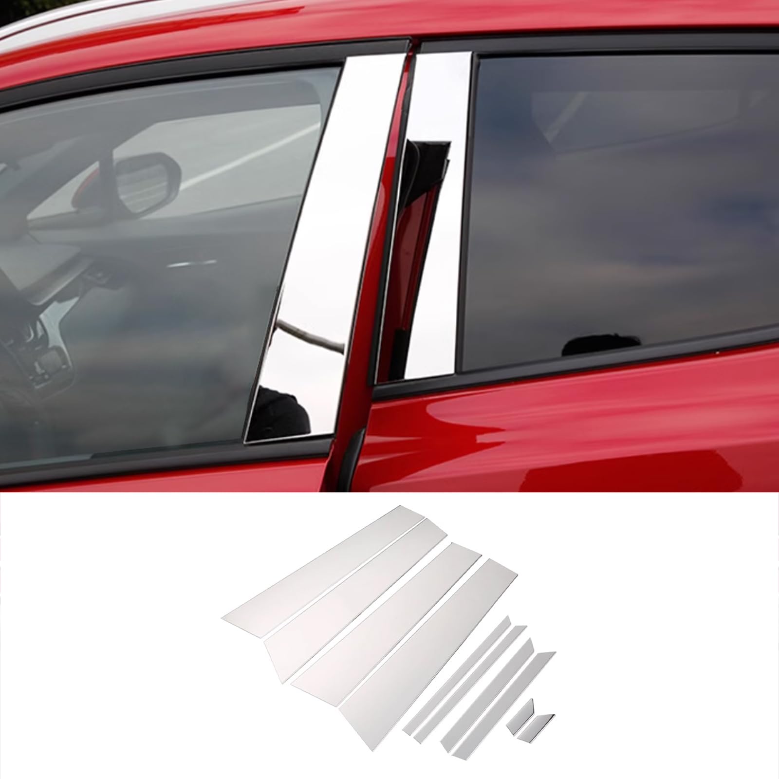 KELEIMAI Car Accessories Fit for Toyota C-HR CHR 2018-2023 Exterior Pillar Post Side Door Window Cover Trim (Chrome Stainless Steel 10 PCS