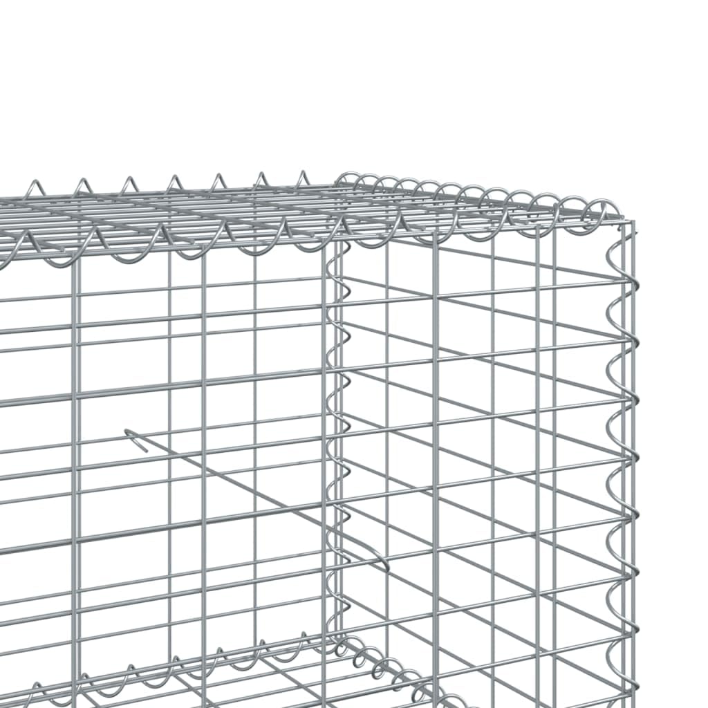 Gavión con tapa, 600 x 100 x 50 cm, cesta de piedra de hierro galvanizado | Cesta de alambre de metal resistente para el jardín para el diseño de paredes de privacidad y cercas en exteriores.