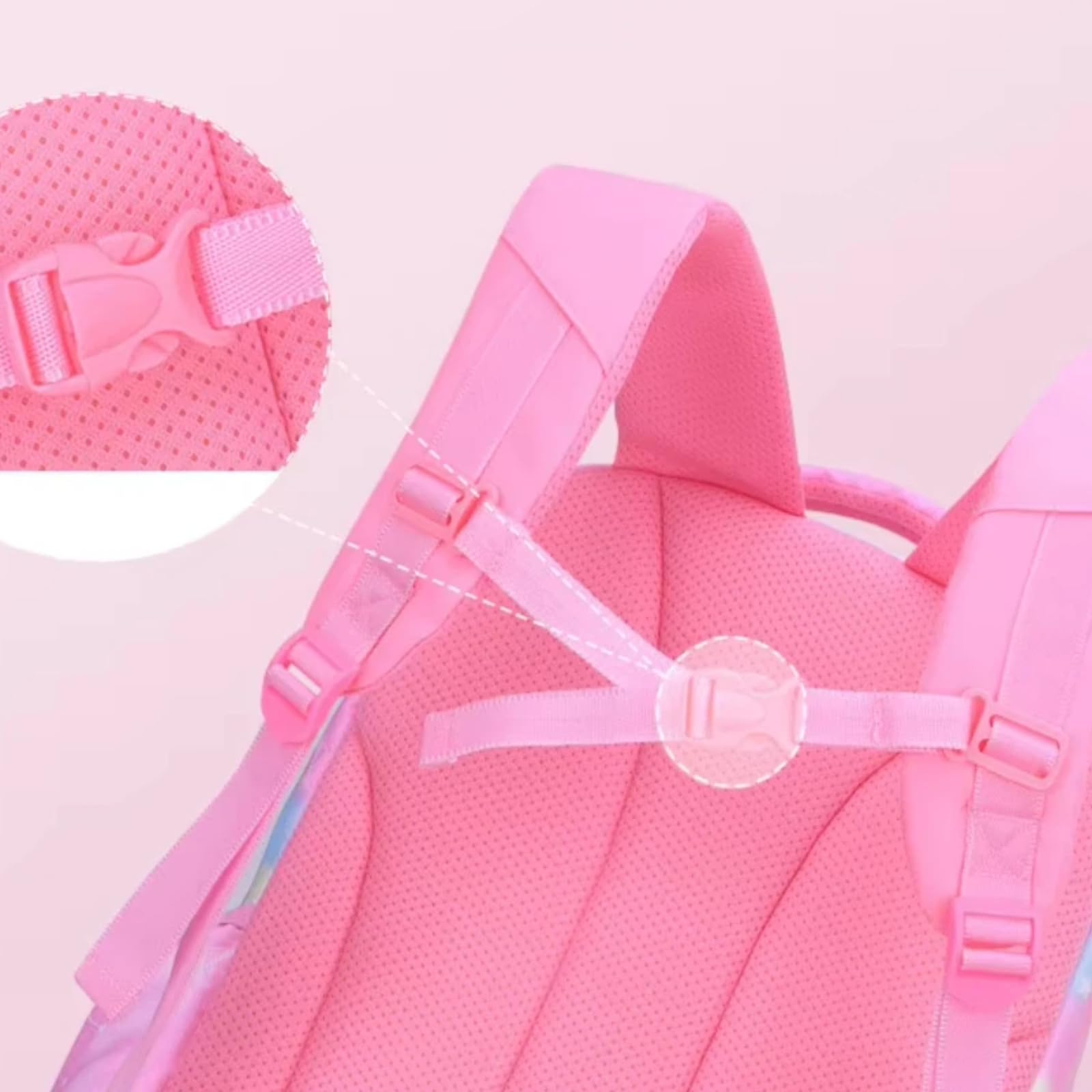 Mochila Escolar Bolsa Zurrón Morral Equipaje(Rosa)