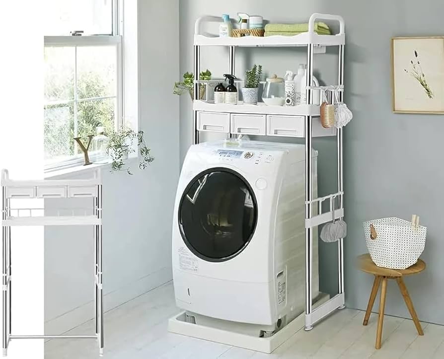 訳ありランドリーラック 洗濯機ラック 収納棚 頑丈 フック付き 洗濯機収納 500030153_w_04_w_08.jpg