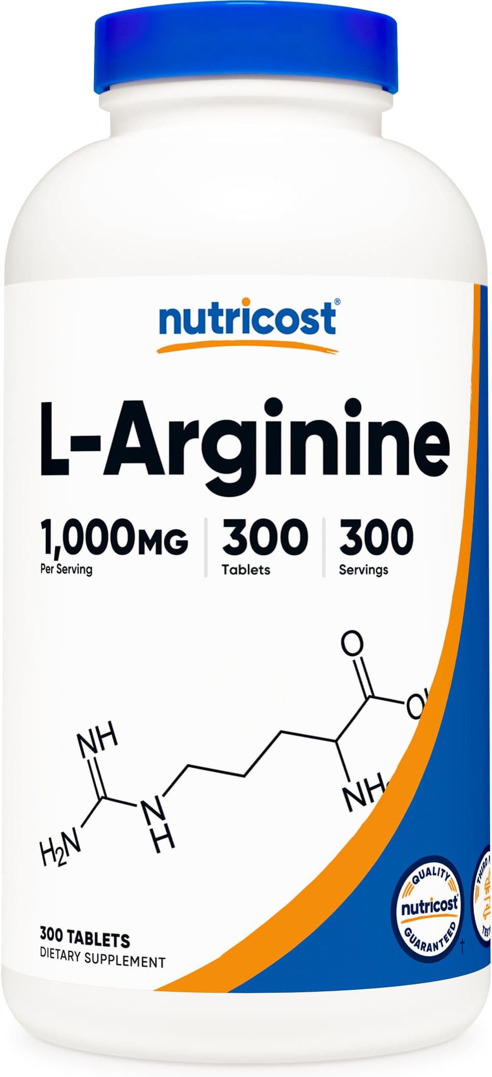 Nutricost L-Arginine 1000mg, Amino Acid Tablets (300 Tablets)