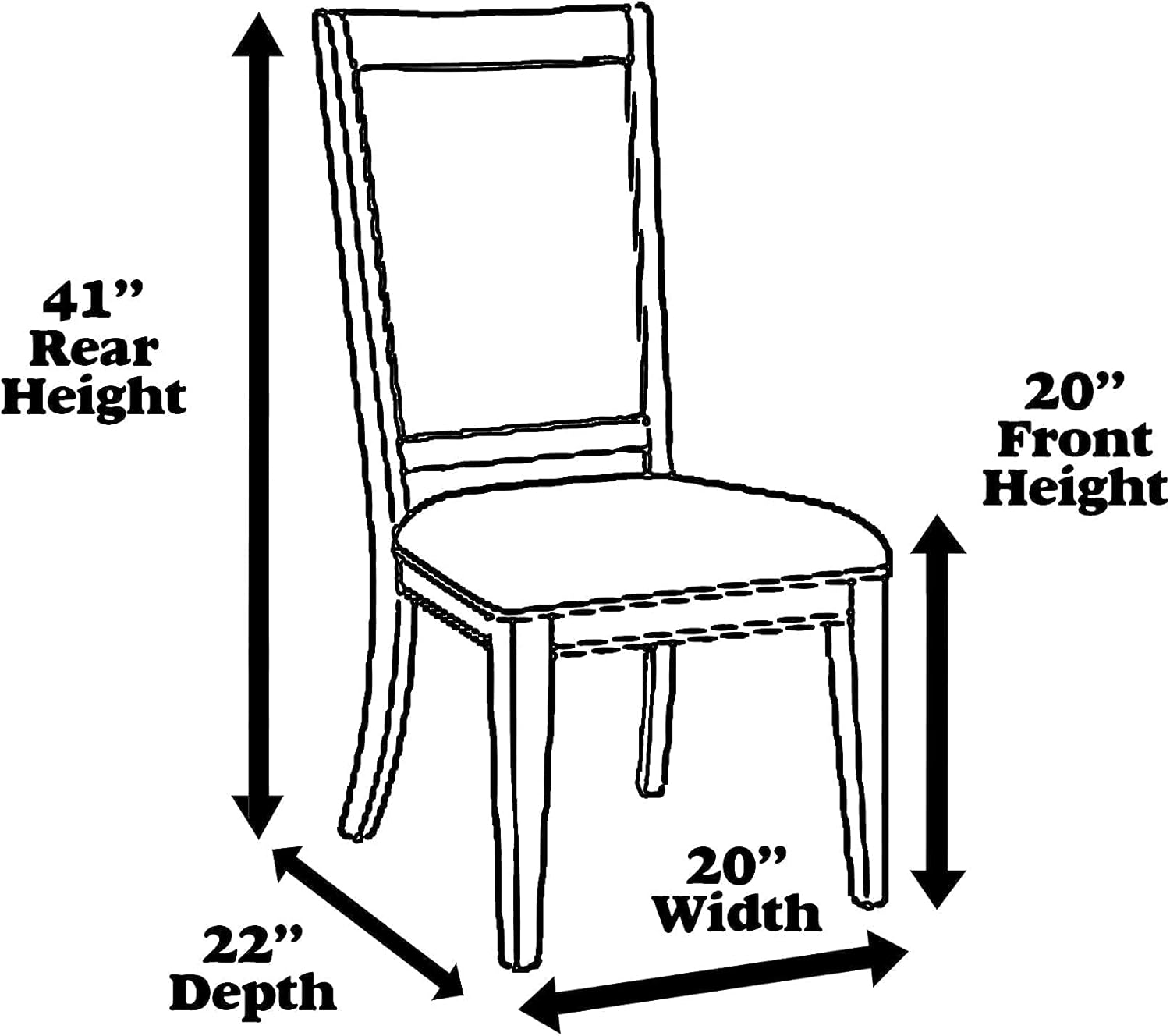 LAMINET Heavy-Duty Clear Chair Protectors - Protects Your Dining Room Chair All-Over from Dust, Dirt, Spills, Pet Hair/Dander, and Claws! Fits Chairs Up to 41”BH x 20" FH x 20”W x 22" D - Set of 4