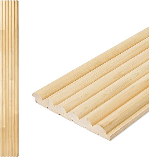 Miniatura 15 de Art3d Paneles de pared de madera de listones para decoración de interiores y techos, paquete de 4 piezas + 1 moldura final, tamaño 108 x 5.7