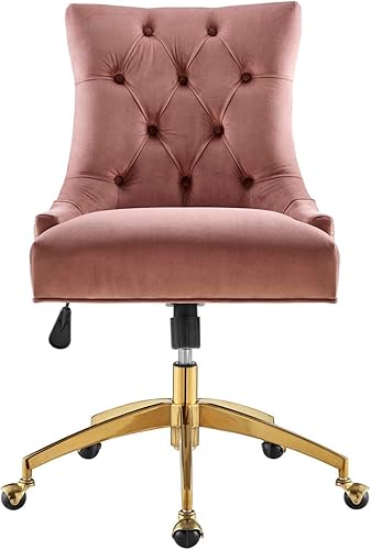 Miniatura 4 de Modway EEI-4571-GLD-DUS Regent - Silla de oficina de terciopelo copetudo, color dorado y rosa polvoriento